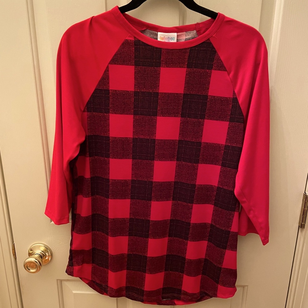 Randy T-Shirt(I think is the style) LuLaRoe Buffalo plaid.